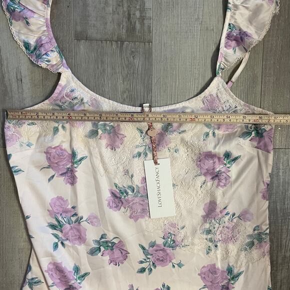 NWT LoveShackFancy Divina Floral Print Mini Dress size 12 in Mauve Rose - Picture 4 of 16